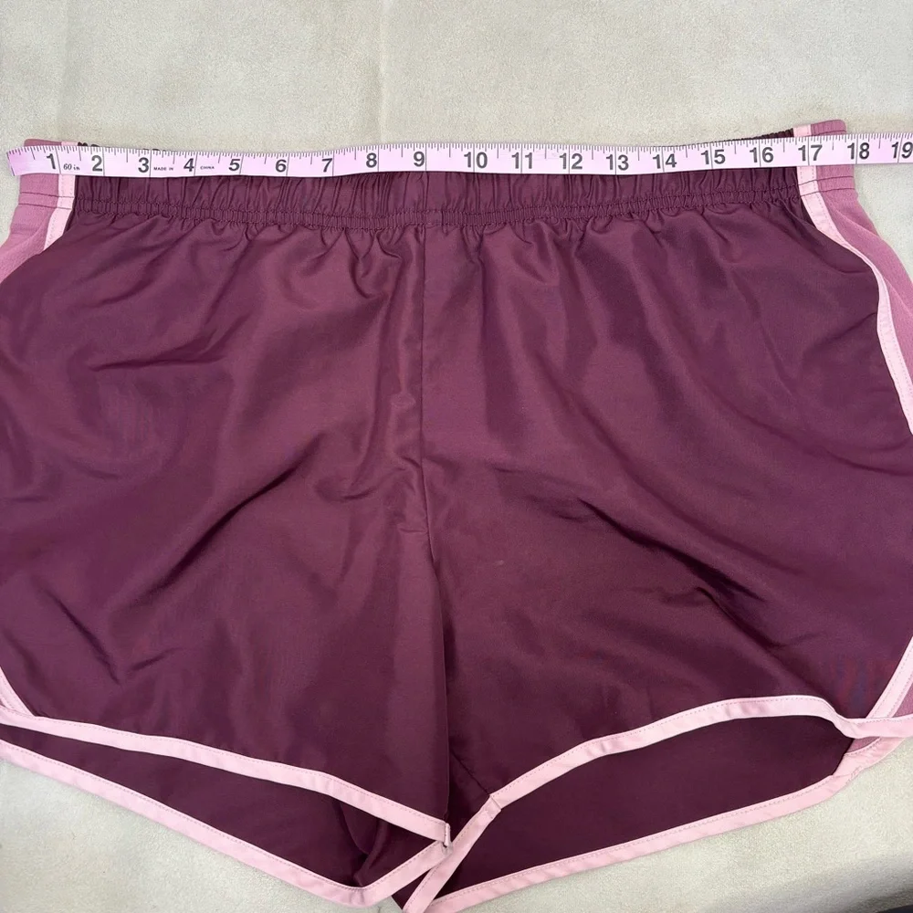 Athletic Works XL 16-18‎ Athletic Shorts Burgundy Lined Elastic Waist Activewear
